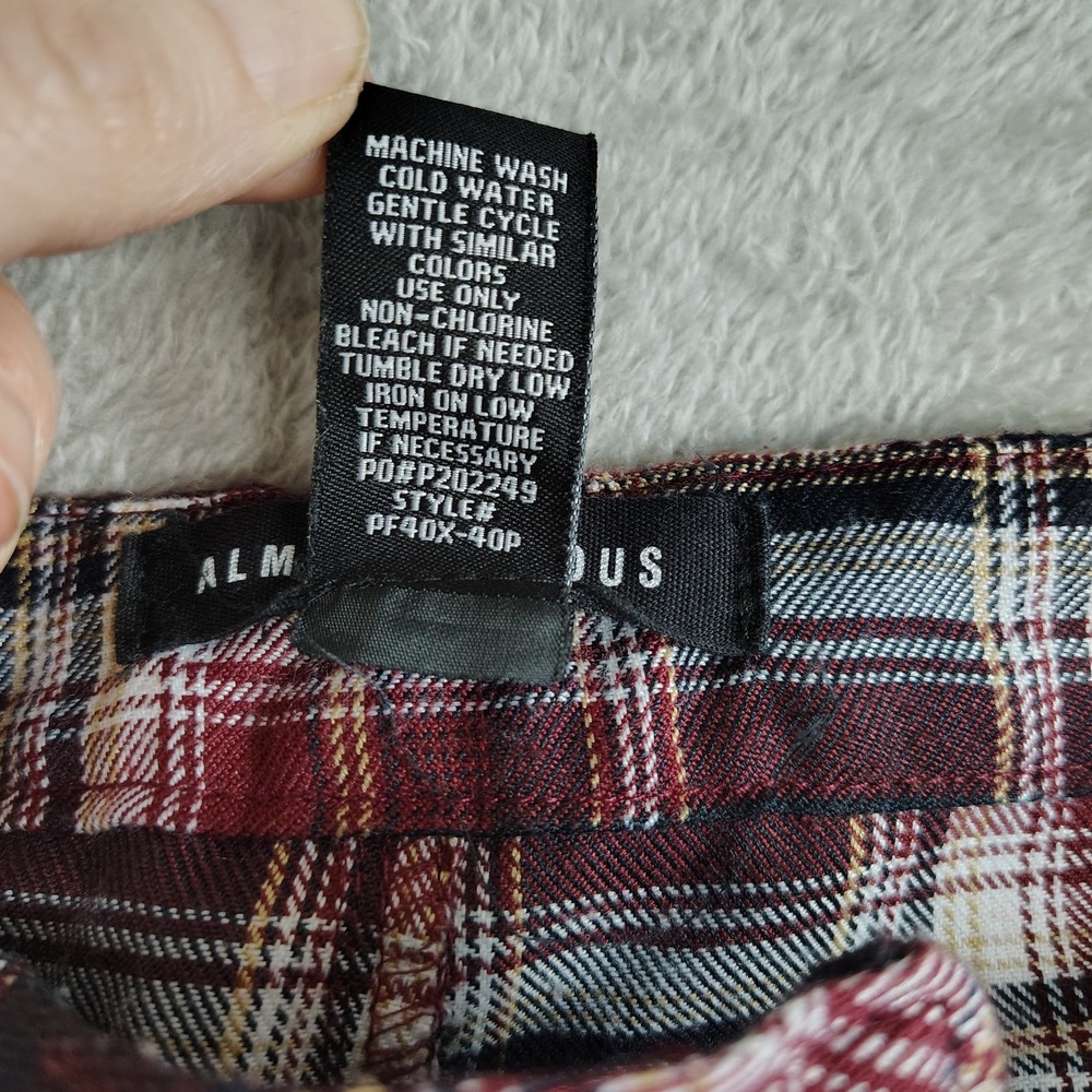 Tommy Hilfiger Plaid Wide Leg Pants - Red, White, Black - Picture 10 of 12